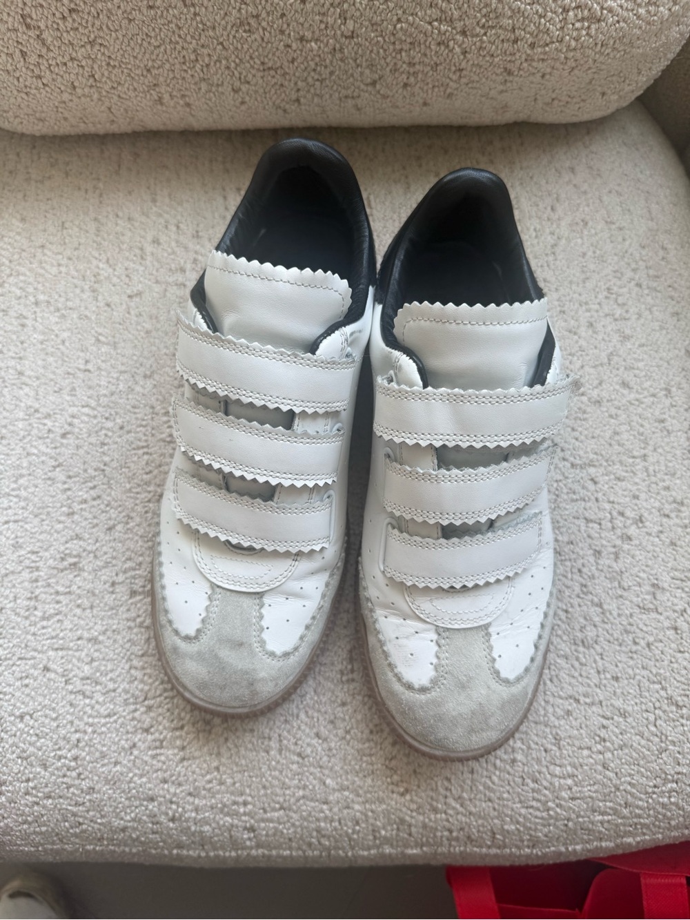 Isabel Marant White, Gray & Black Velcro-Front Sneakers - Picture 4 of 5